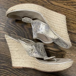 Jack Rodgers snake skin wedge platform sandal, size 9, worn once